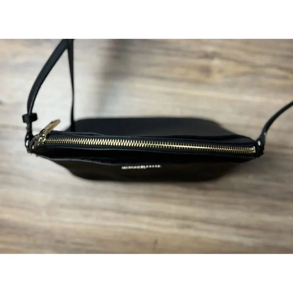 Karl Lagerfeld Black Saffiano Faux Leather Crossbody Sling Camera Bag Women’s